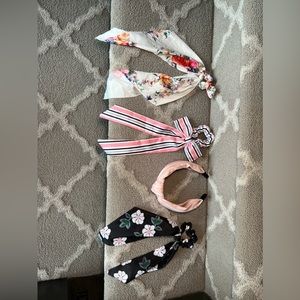 Hair scrunchies and headband